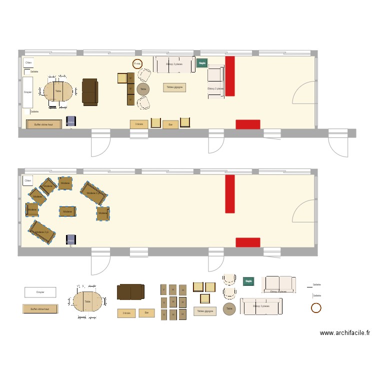 Véranda transformation. Plan de 2 pièces et 113 m2