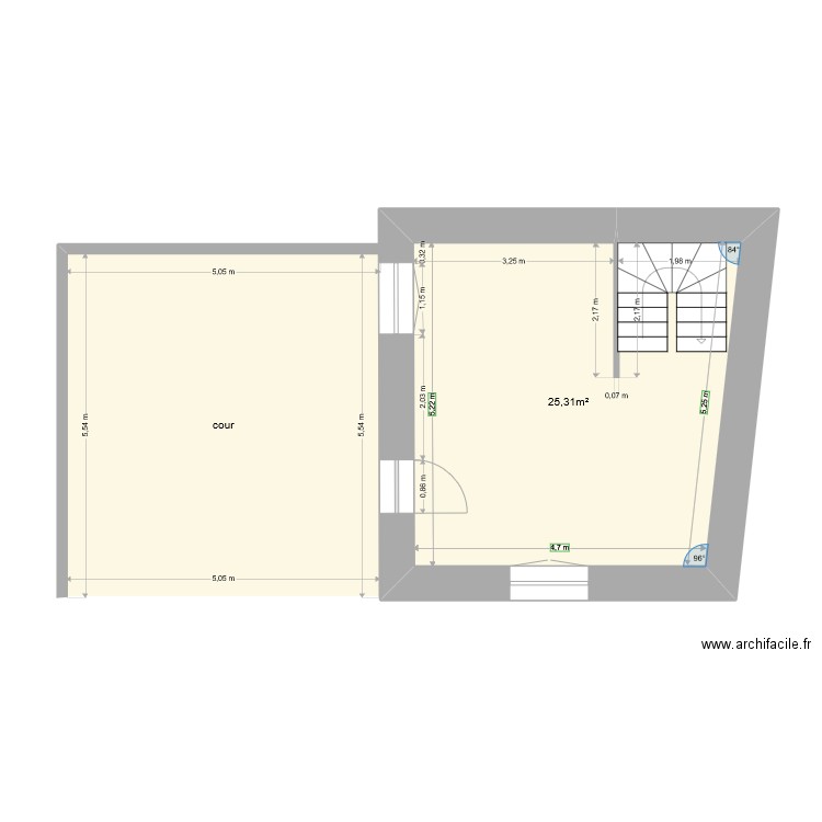 Saint Aubin Rdc jardin projection . Plan de 0 pièce et 0 m2