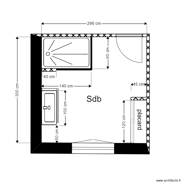 ODELLA ETAGE PROJET SDB. Plan de 0 pièce et 0 m2