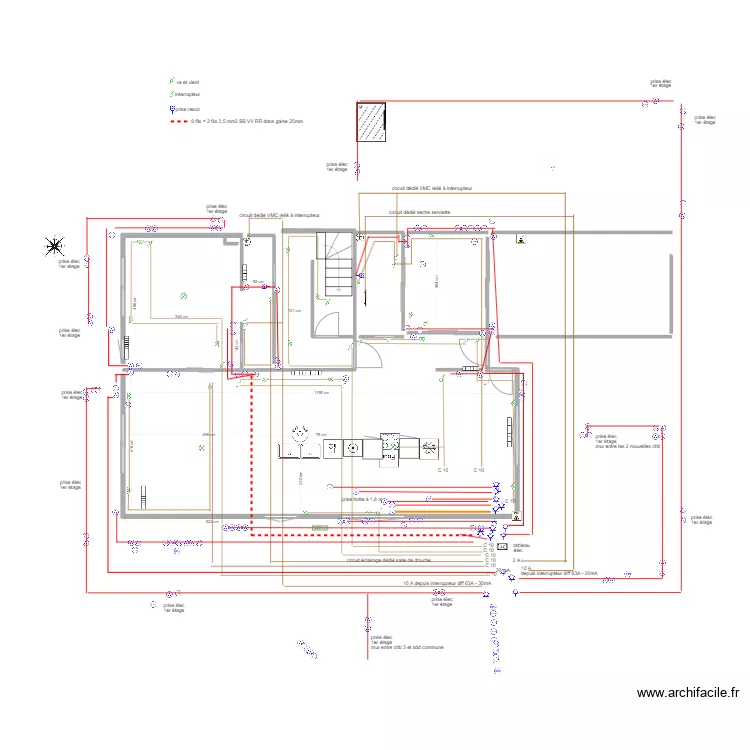 APRES rdc maison Thomery 2 sdd circuit élect. Plan de APRES rdc maison Thomery 2 sdd circuit élect. Plan de