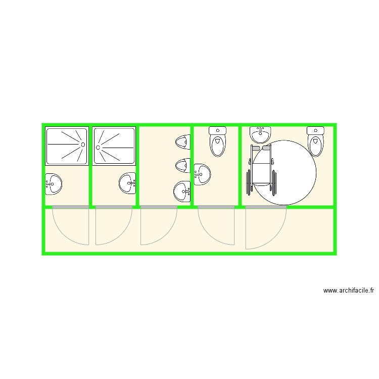 Sanitaire restaurant. Plan de 0 pièce et 0 m2