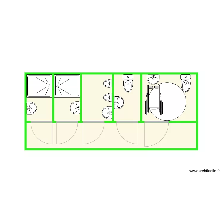 Sanitaire restaurant. Plan de 