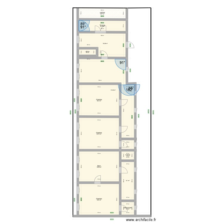 le plan. Plan de 12 pièces et 159 m2