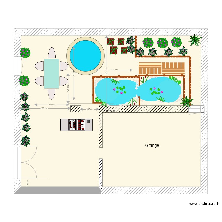 cour pour bassin modif 2. Plan de 0 pièce et 0 m2
