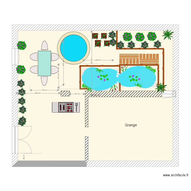 cour pour bassin modif 2. Plan de 0 pièce et 0 m2