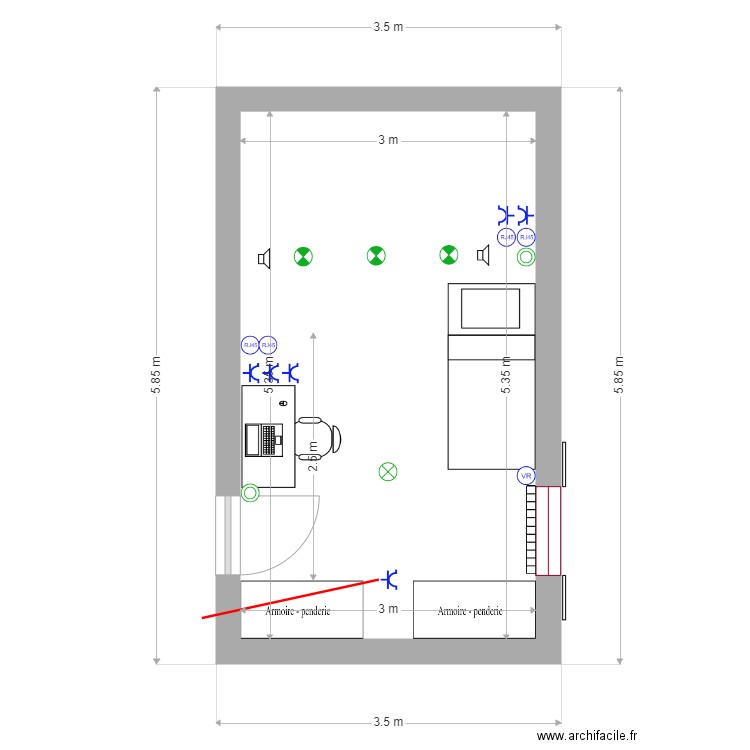 Chambre Baptiste. Plan de 0 pièce et 0 m2