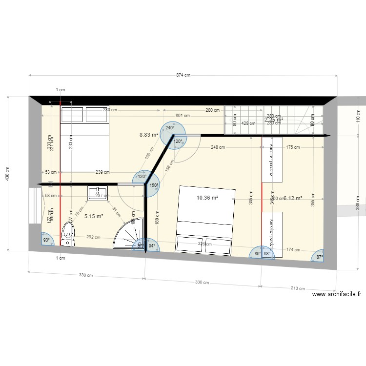 73 GR avec étagev3. Plan de 0 pièce et 0 m2