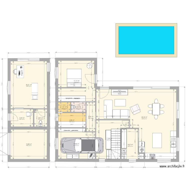 Maison entree. Plan de 0 pièce et 0 m2