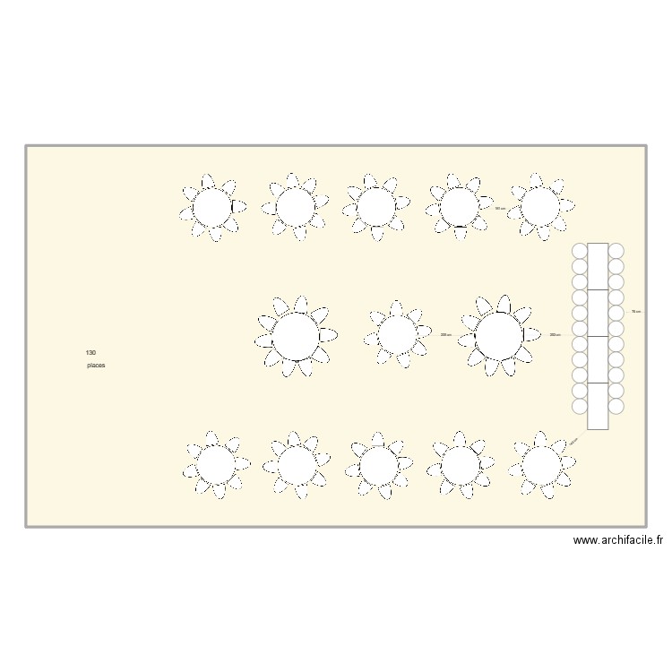 plan de table 2. Plan de 1 pièce et 352 m2