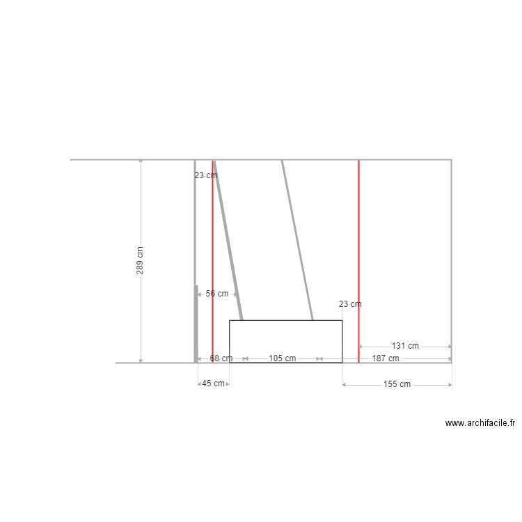 mur conduit. Plan de 0 pièce et 0 m2