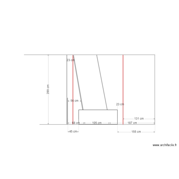 mur conduit. Plan de 0 pièce et 0 m2