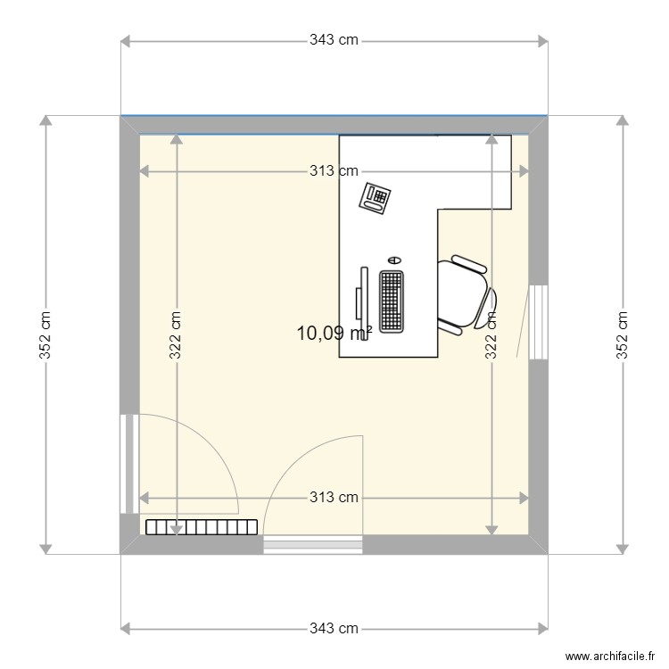 Bureau. Plan de 0 pièce et 0 m2