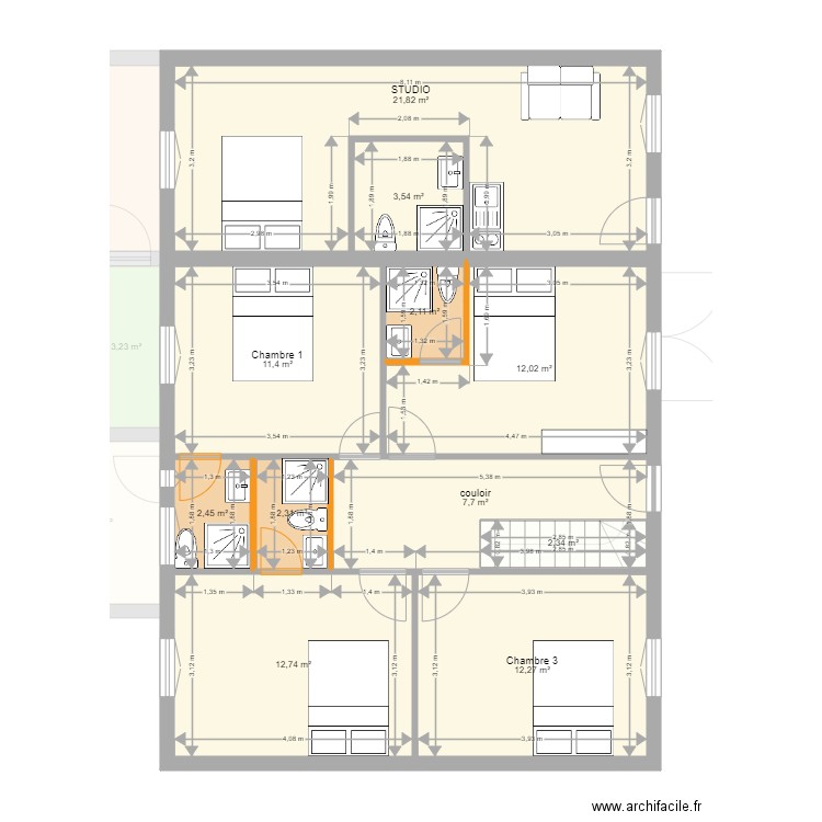 CH ABADIE SC MAX CHAMBRES . Plan de 0 pièce et 0 m2