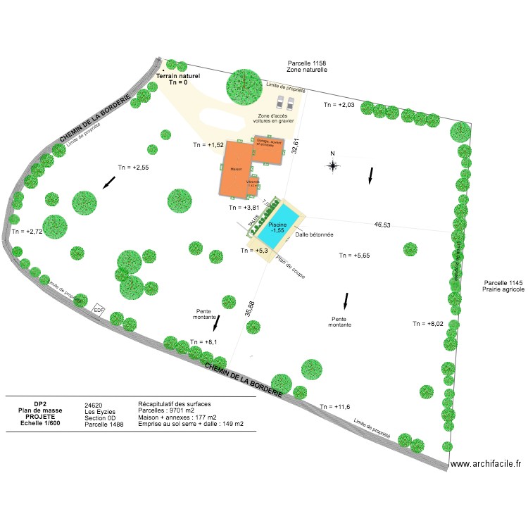 plan de masse 2. Plan de 0 pièce et 0 m2