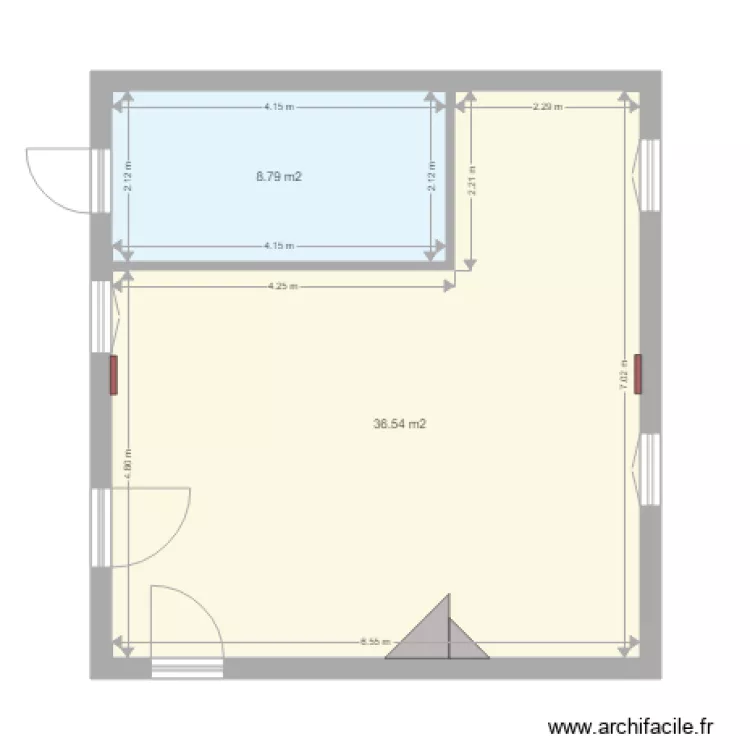 Pi&egrave;ce HUGO base. Plan de 