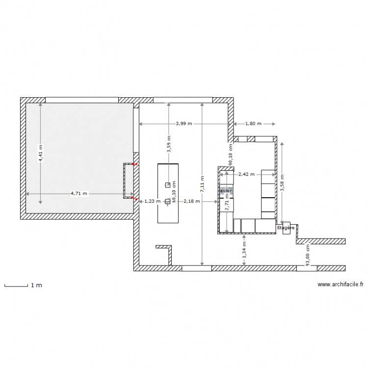 2 sortie de fils salle a manger. Plan de 0 pièce et 0 m2