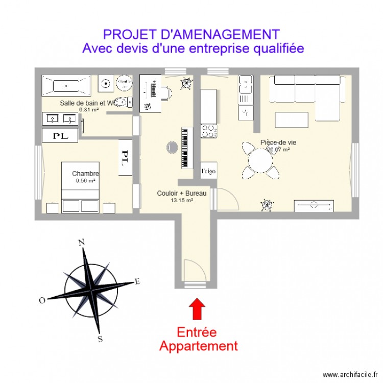 PETITJEAN  LECOMPTE. Plan de 0 pièce et 0 m2