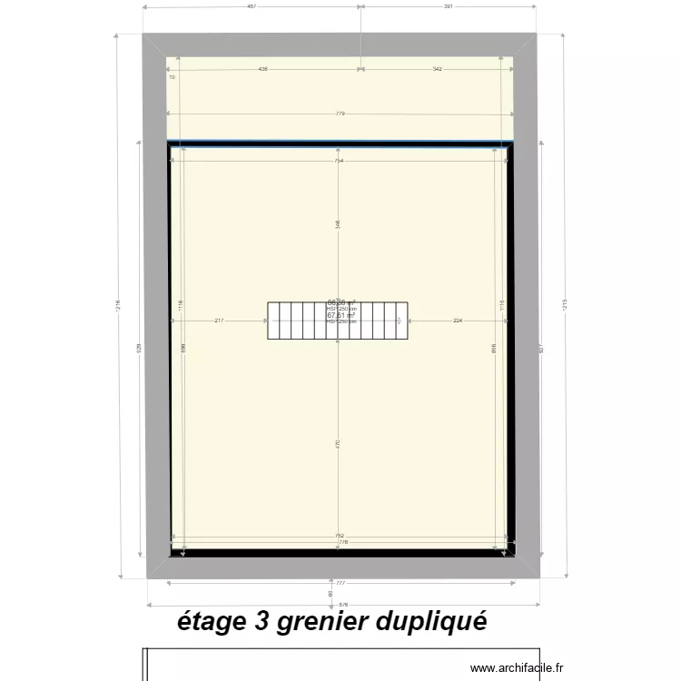 Luxeuil &eacute;tage 3 (grenier)  dupliqu&eacute;. Plan de 