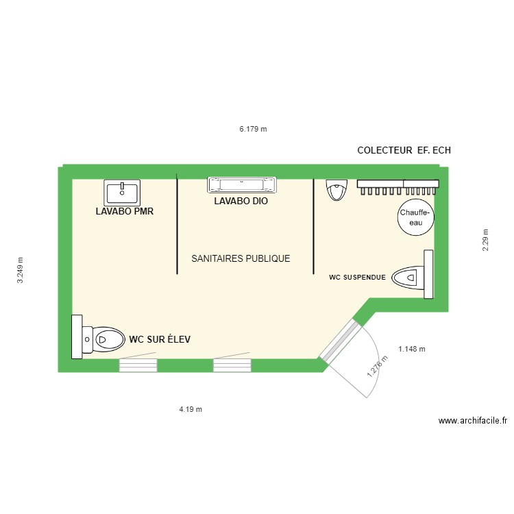 SANITAIRES PUBLIQUE. Plan de 0 pièce et 0 m2