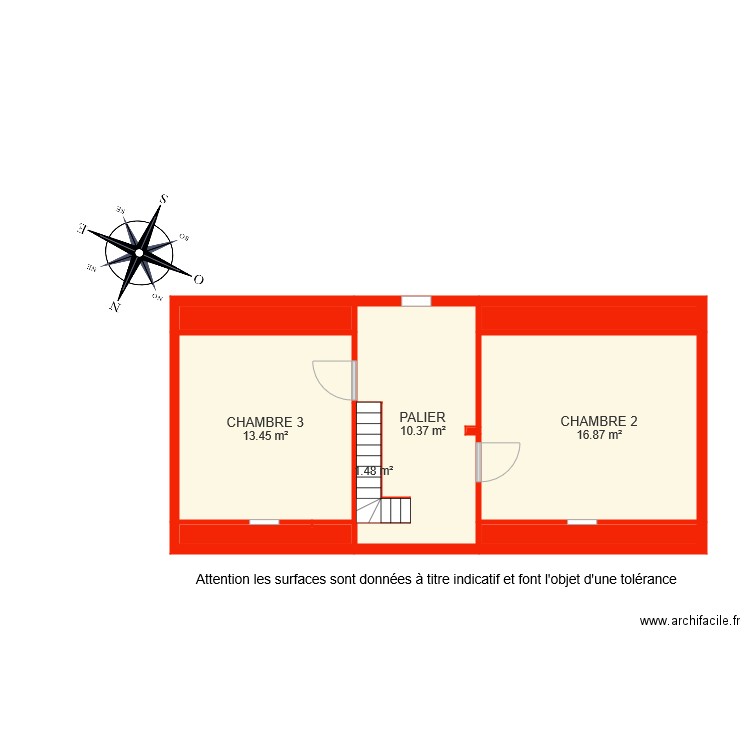 1 er ETAGE . Plan de 0 pièce et 0 m2