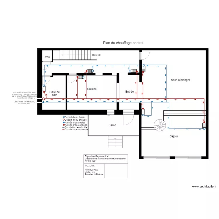 chauffage central rdc. Plan de 