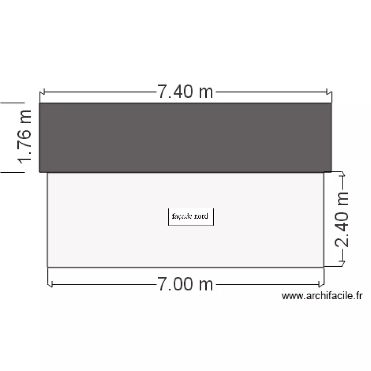 facade nord bis. Plan de 