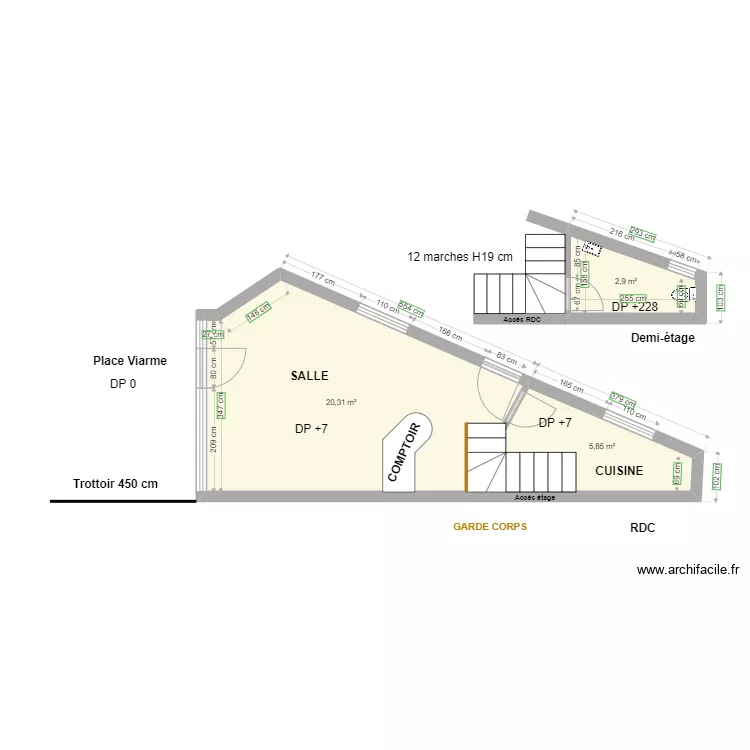 NEUBAR/BREZILIENNE. Plan de 