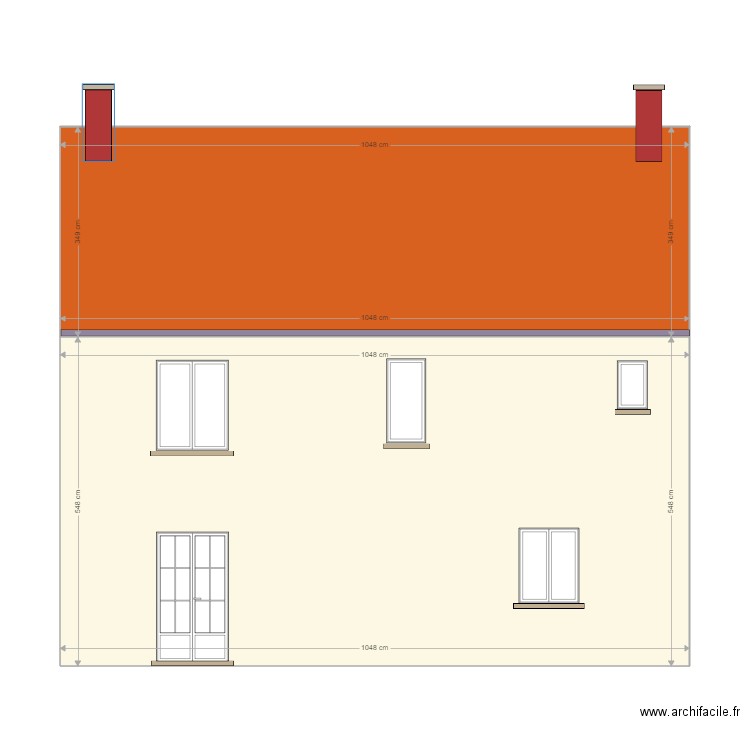 façade nord après v2. Plan de 0 pièce et 0 m2