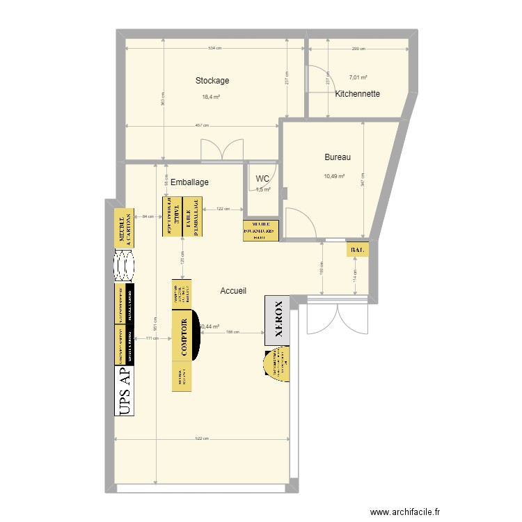 Plan Roncq Alix - Aménagement. Plan de 5 pièces et 88 m2