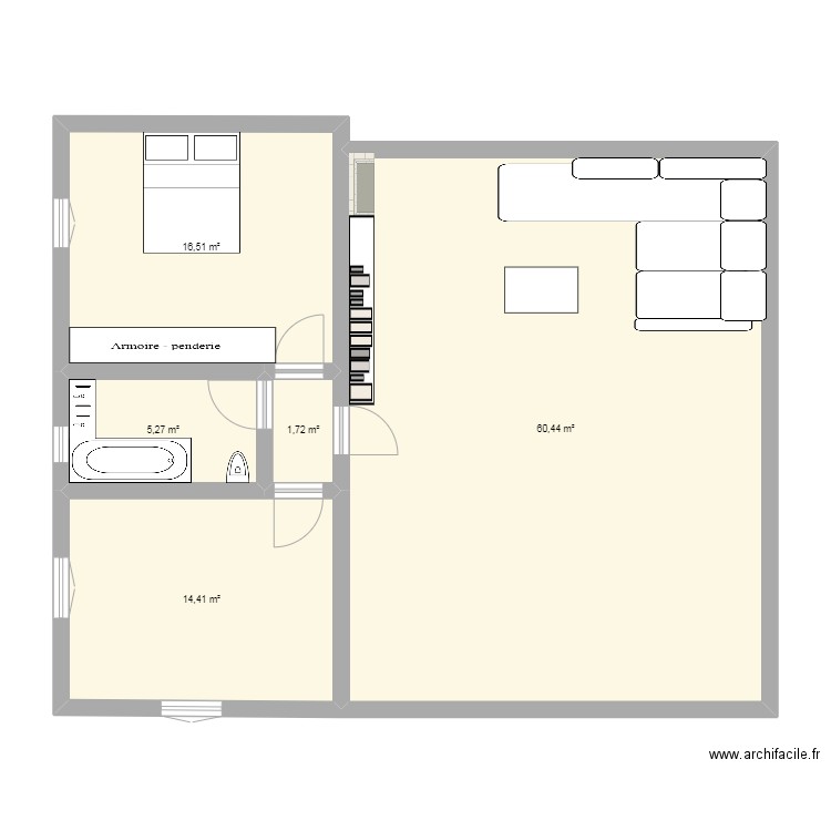 salagou. Plan de 5 pièces et 98 m2