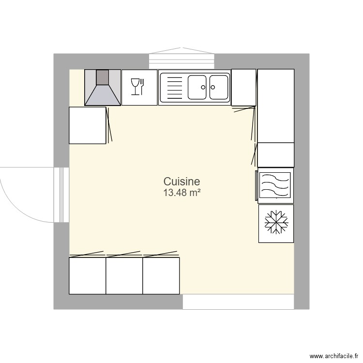 Cuisine. Plan de 0 pièce et 0 m2