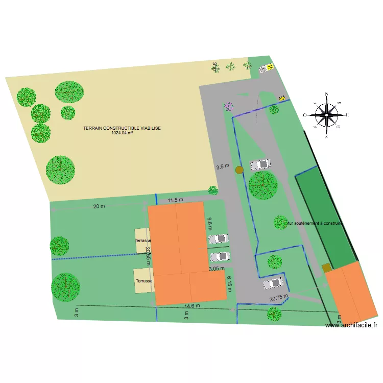 plan de masse R&eacute;almont 1T3 1T4 et terrain constructible. Plan de 