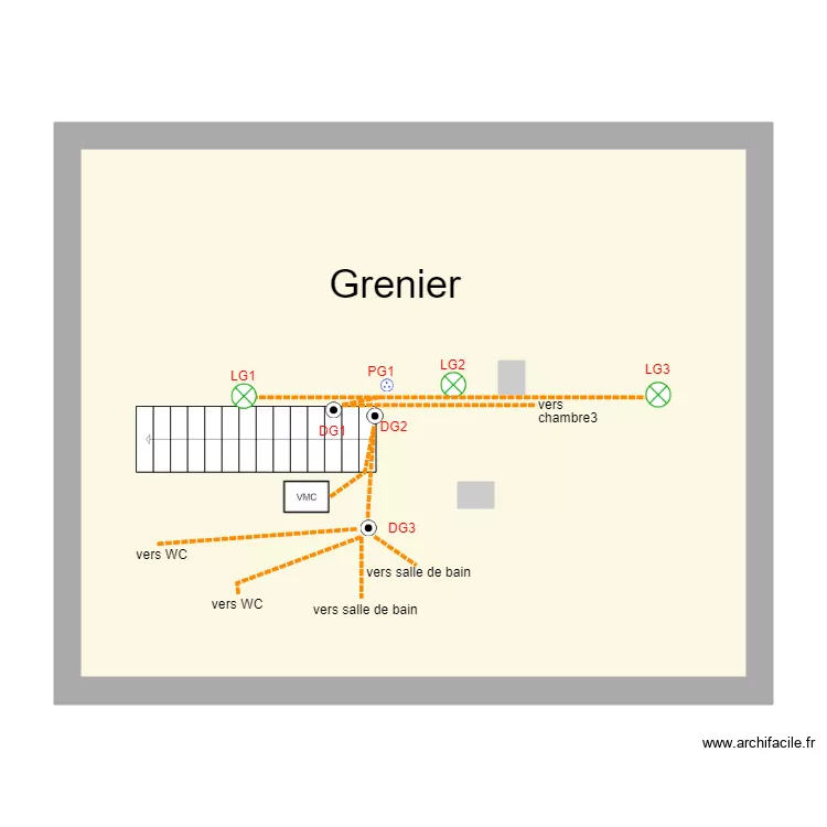Chemin de fer grenier electrique A1. Plan de Chemin de fer grenier electrique A1. Plan de