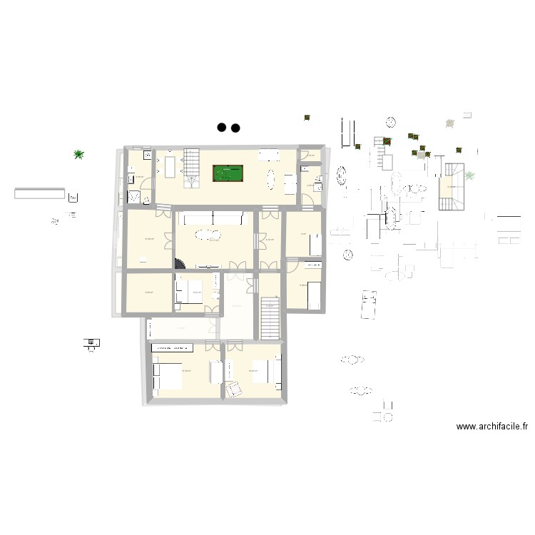 maison cristina. Plan de 31 pièces et 583 m2