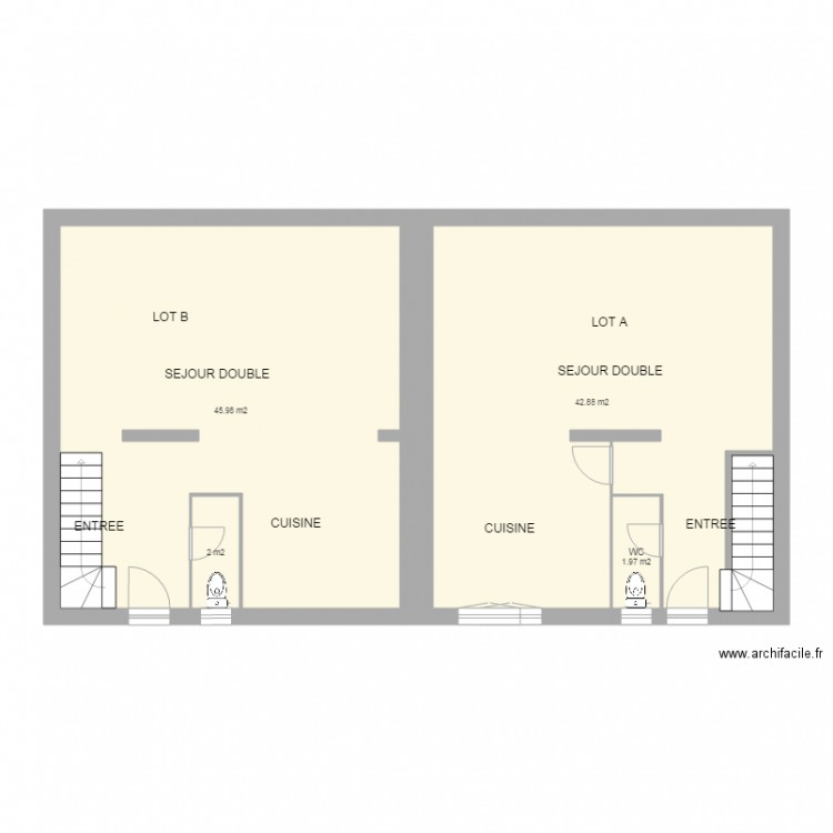  LOT A et B  RDC ST CHE 2. Plan de 0 pièce et 0 m2