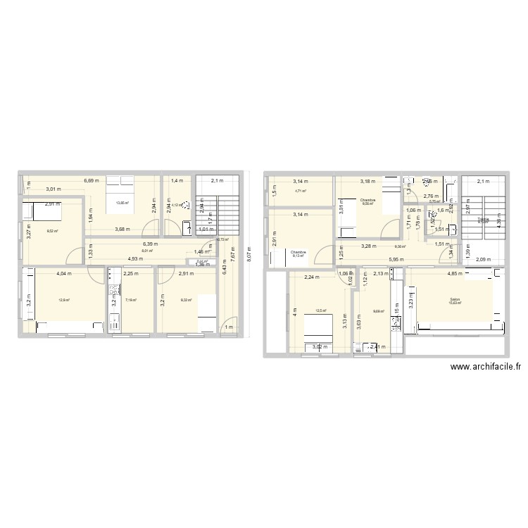 waha2. Plan de 19 pièces et 162 m2