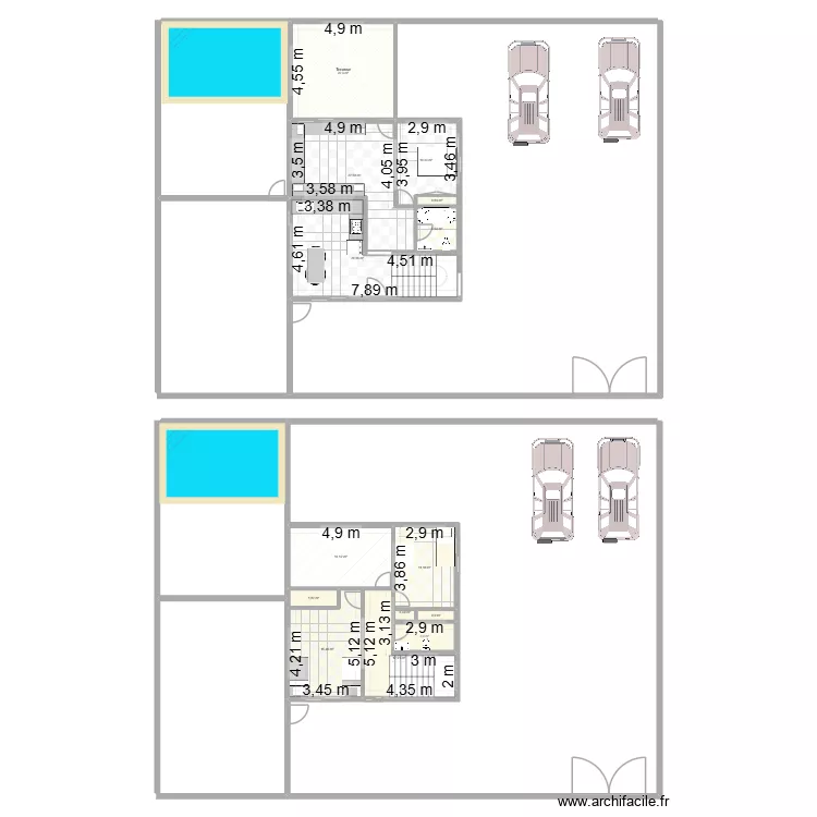 waha2. Plan de 14  et 146 m²