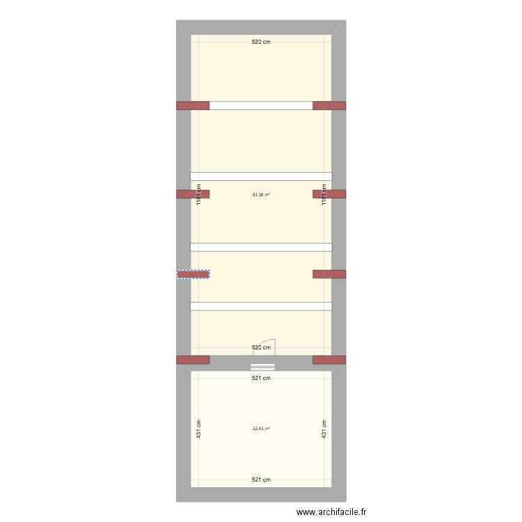 plan etable. Plan de 2 pièces et 84 m2