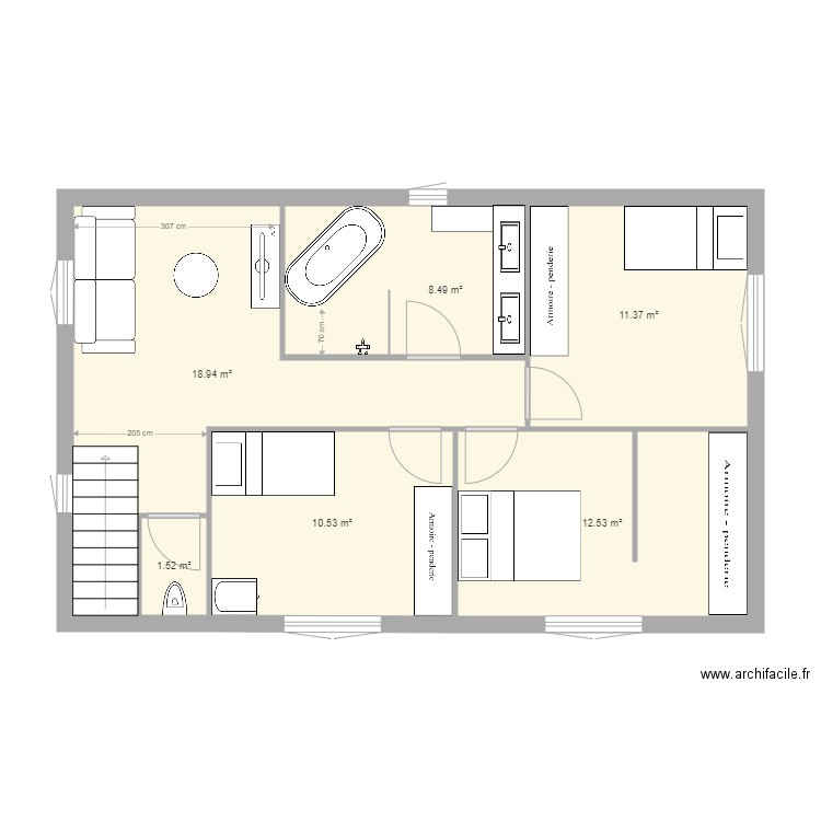 PLAN ETAGE CONSTRUCTION . Plan de 0 pièce et 0 m2