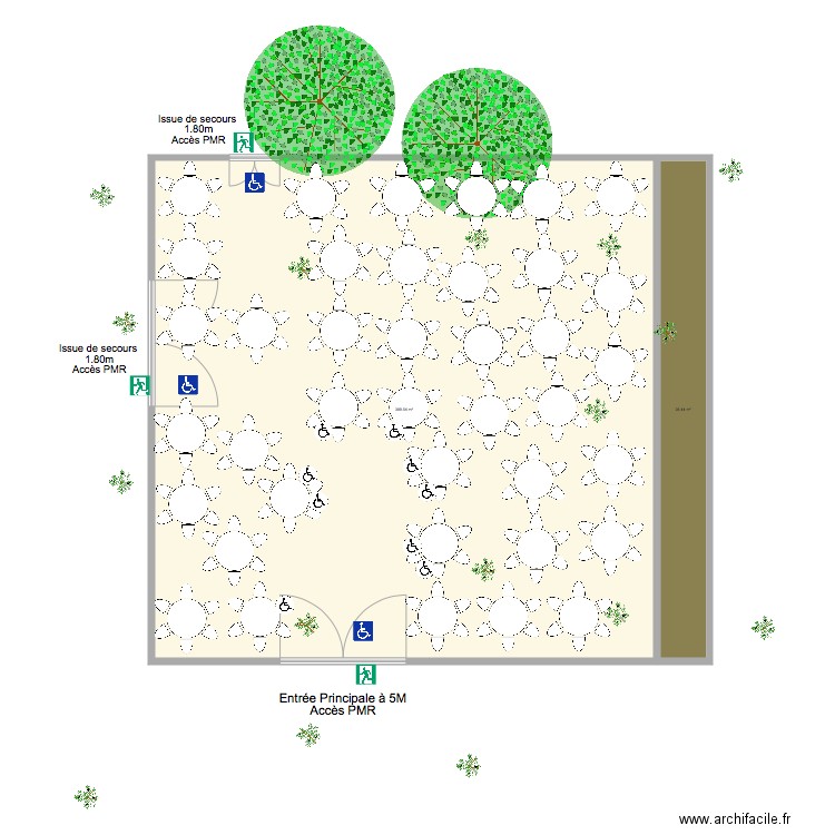 Pavillon des Oliviers tables rondes. Plan de 0 pièce et 0 m2