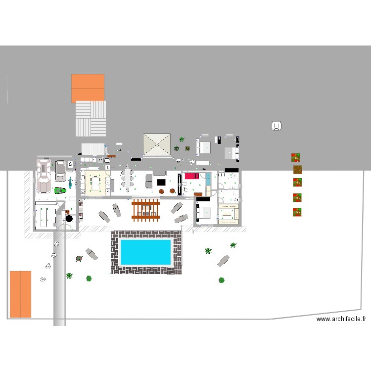 leze. Plan de 3 pièces et 587 m2