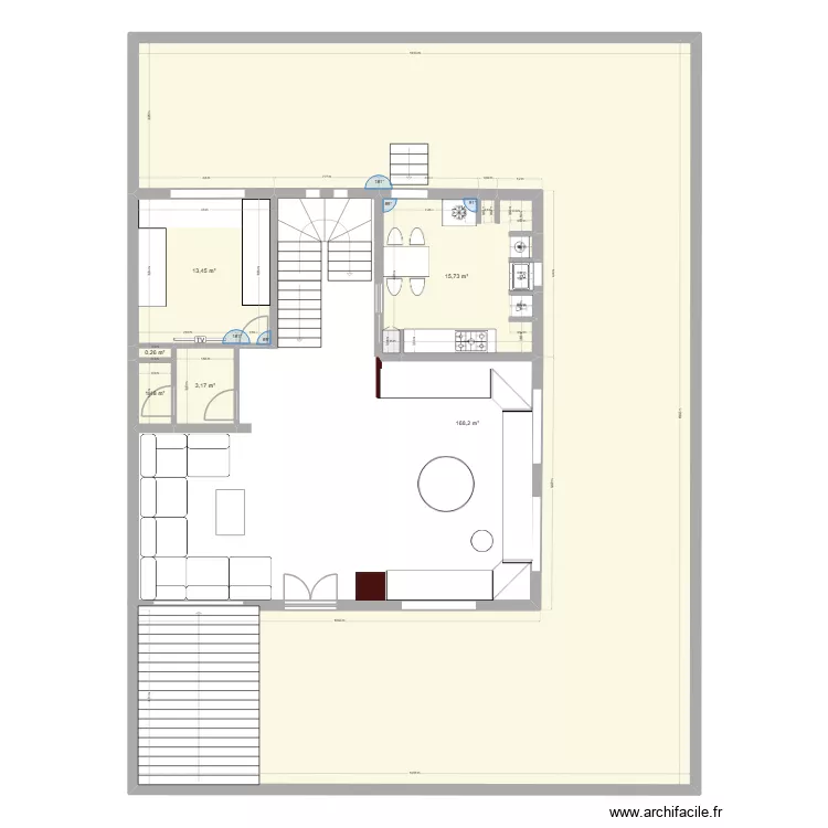 rdc. Plan de 6  et 202 m²