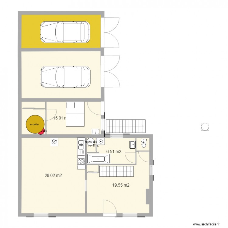 rdc 11 avec chambre pour appt arr. Plan de 0 pièce et 0 m2