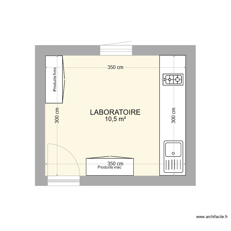 Laboratoire cosm&eacute;tique. Plan de 0 pièce et 0 m2