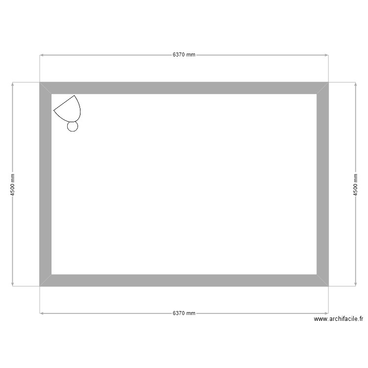 Implantation vue de haut QUAGLIERI. Plan de 1 pièce et 23 m2