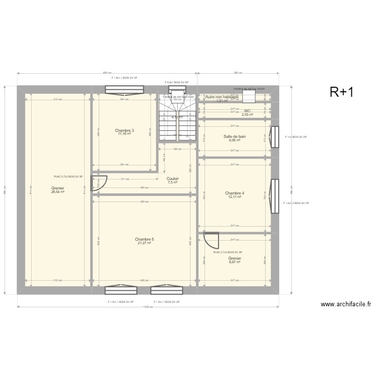 INDIVISION PERY/LE GOUEVEC. Plan de 10 pièces et 103 m2