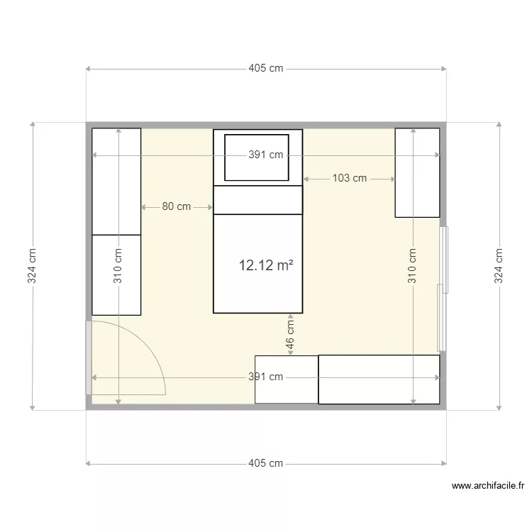 Chambre No&eacute;mie  90. Plan de 