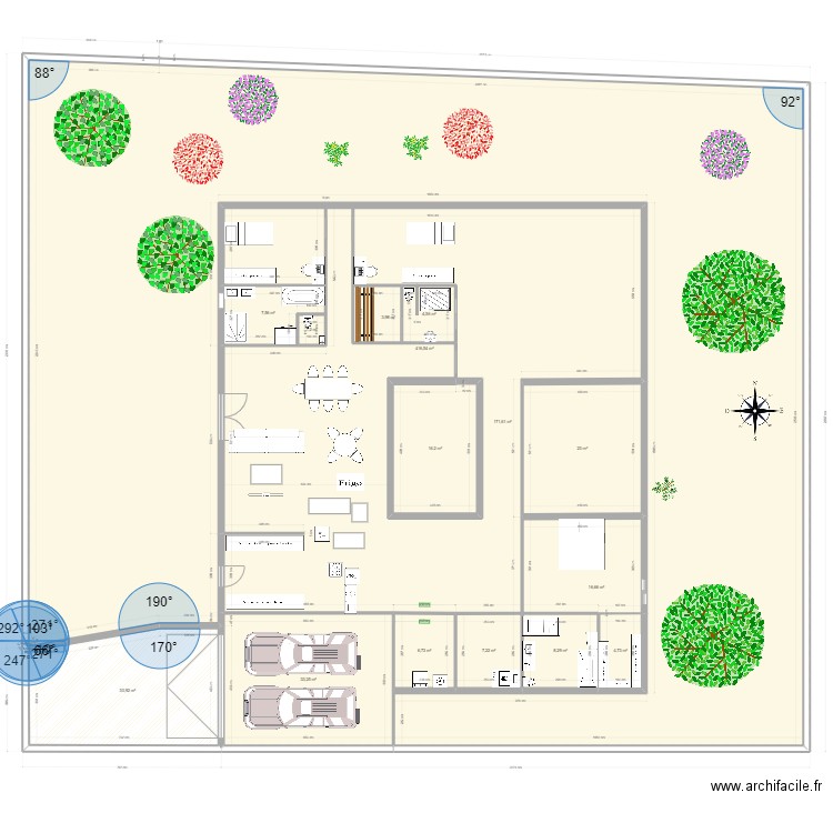 Plan Saint Andeol 209 m2. Plan de 16 pièces et 781 m2