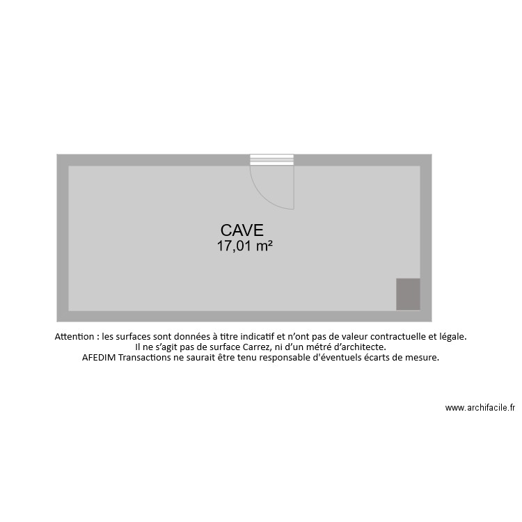 BI6801 CAVE. Plan de 1 pièce et 17 m2