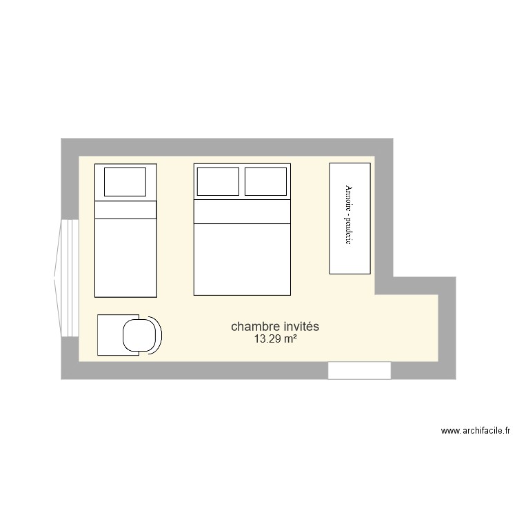 chambre invités avec buffet. Plan de 0 pièce et 0 m2